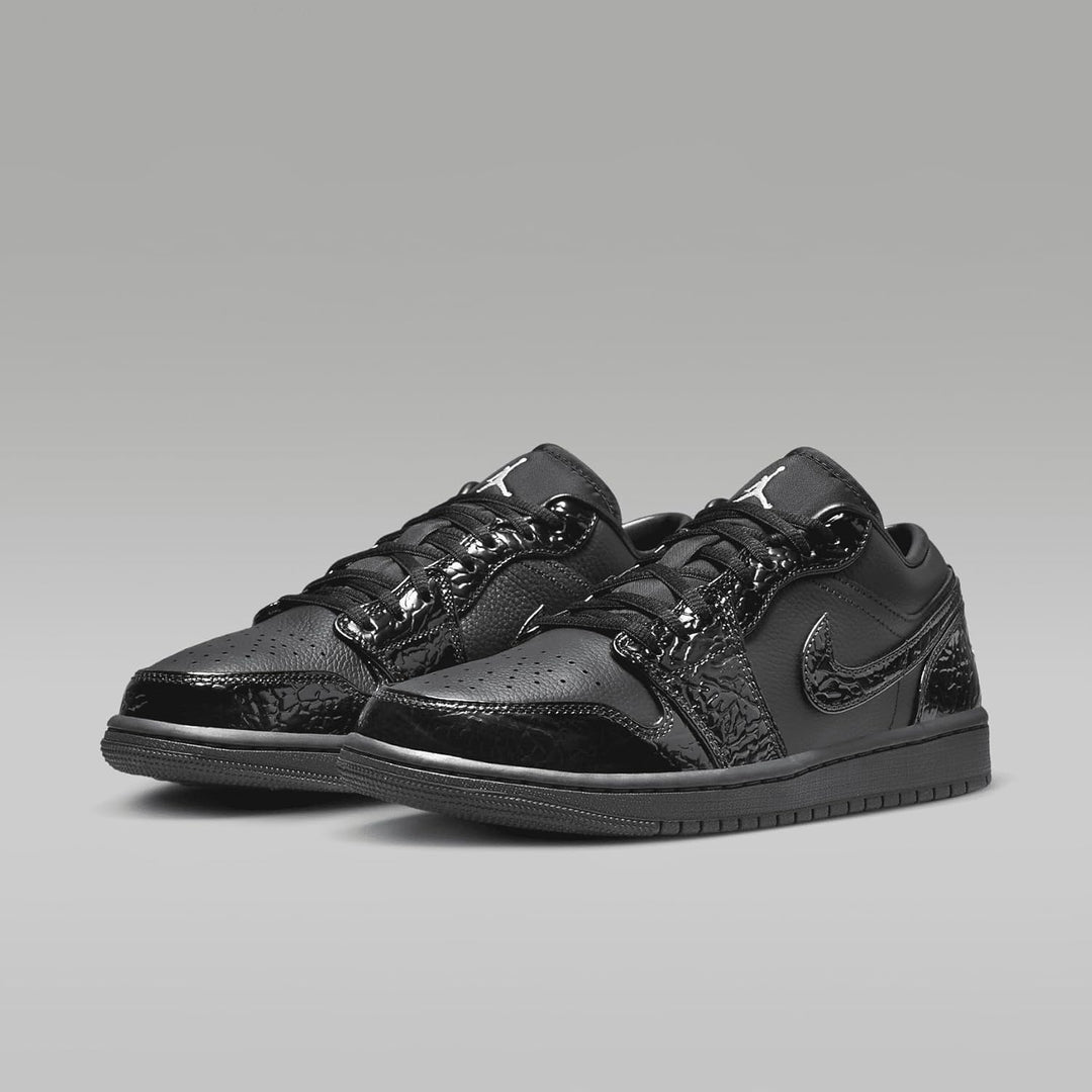 Tênis Nike Air Jordan 1 Low SE Patente Elefante Preto