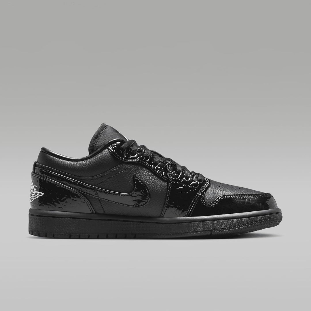 Tênis Nike Air Jordan 1 Low SE Patente Elefante Preto