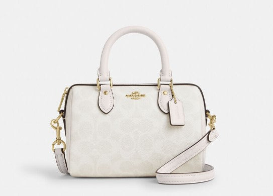 Mini Bolsa Coach Rowan em Lona Signature